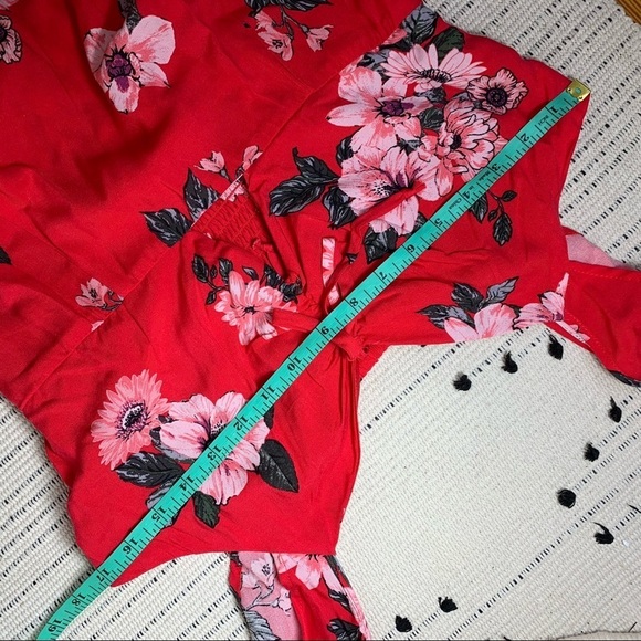 Target Xhilaration Red Floral Cutout Dress - Picture 3 of 6